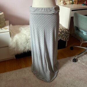 Studio Grey and White Striped Maxi Skirt